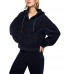 Marccain Sports - BS 3107 W21 - Corduroy blue jasje met capuchon 